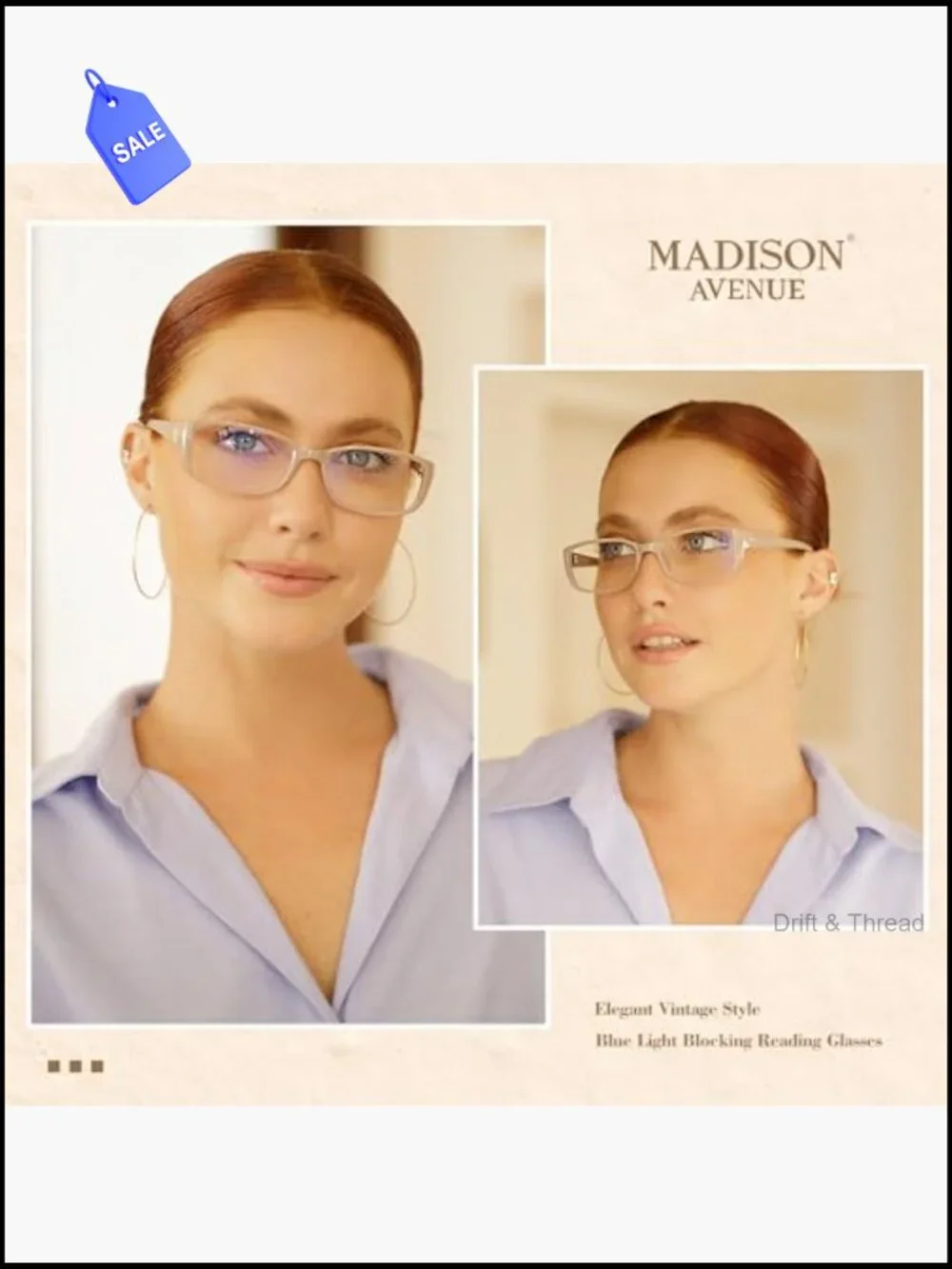 2 Pack Vintage Blue Light Blocking Reading Glasses with Case